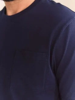 Discount Next Short Sleeve Jersey Pyjamas Set Navy Blue Check