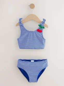 Outlet Next Bikini (3-16yrs) Navy Blue Cherry Stripe Crinkle