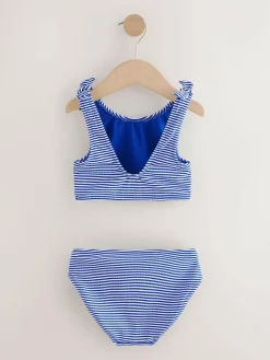 Outlet Next Bikini (3-16yrs) Navy Blue Cherry Stripe Crinkle