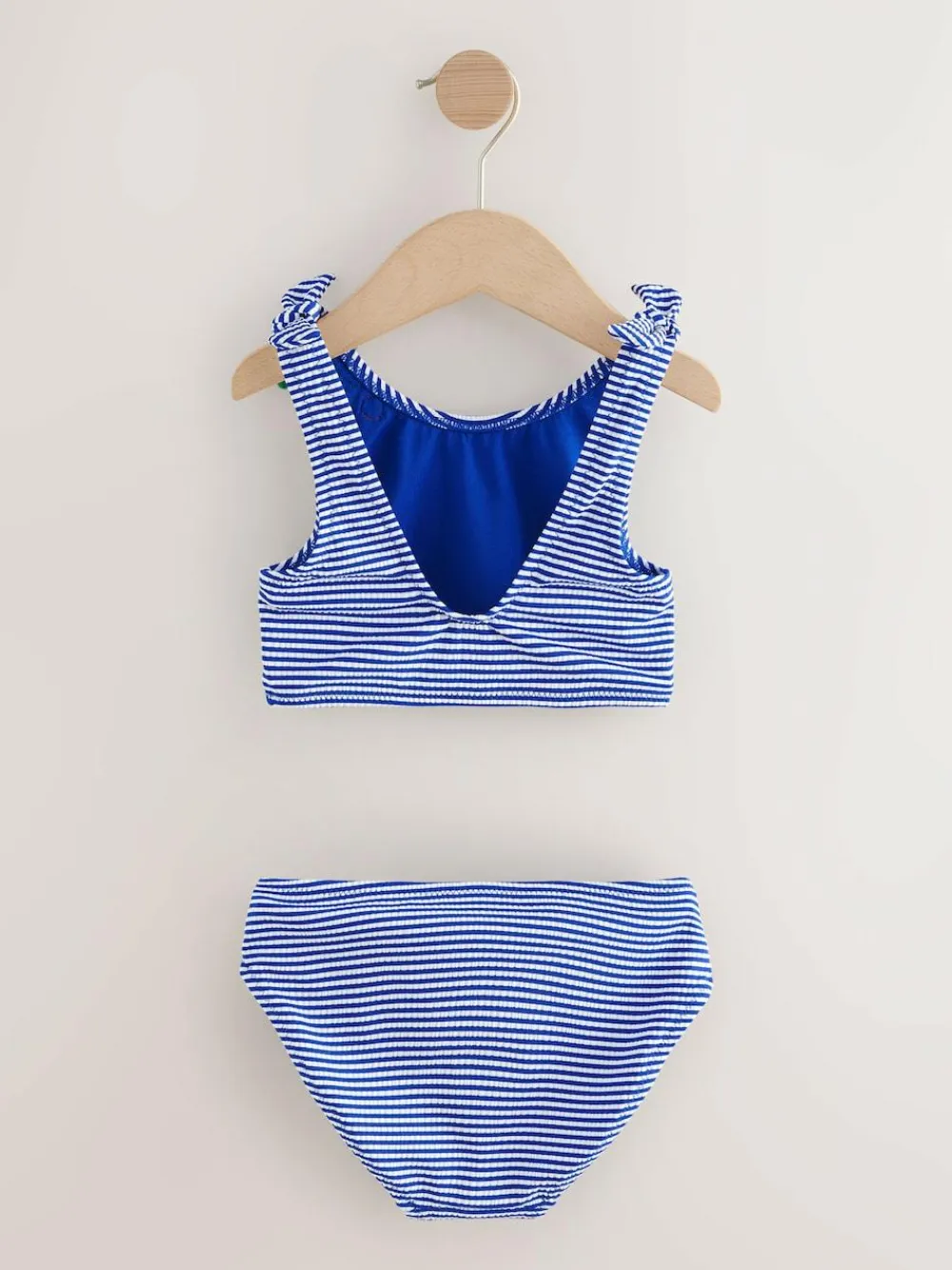 Outlet Next Bikini (3-16yrs) Navy Blue Cherry Stripe Crinkle