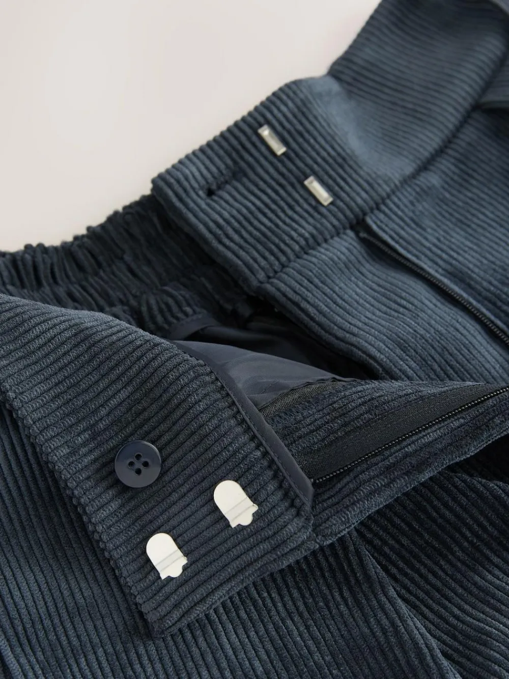 New Next Cord Wide Leg Trousers Navy Blue