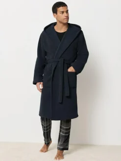 Outlet Next Corded Textured Dressing Gown Navy Blue