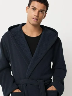 Outlet Next Corded Textured Dressing Gown Navy Blue