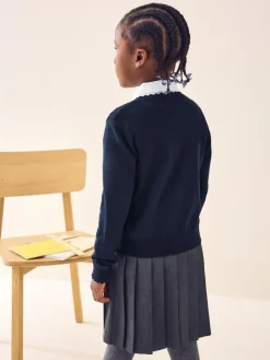 Next Cotton Rich Scalloped Edge School Cardigan (3-16yrs)^ Knitwear & Sweaters|Knitwear