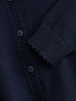Next Cotton Rich Scalloped Edge School Cardigan (3-16yrs)^ Knitwear & Sweaters|Knitwear