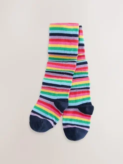 New Next Navy Blue Cotton Rich Stripe Tights