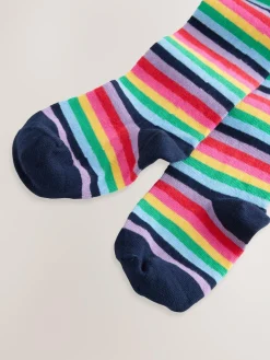 New Next Navy Blue Cotton Rich Stripe Tights