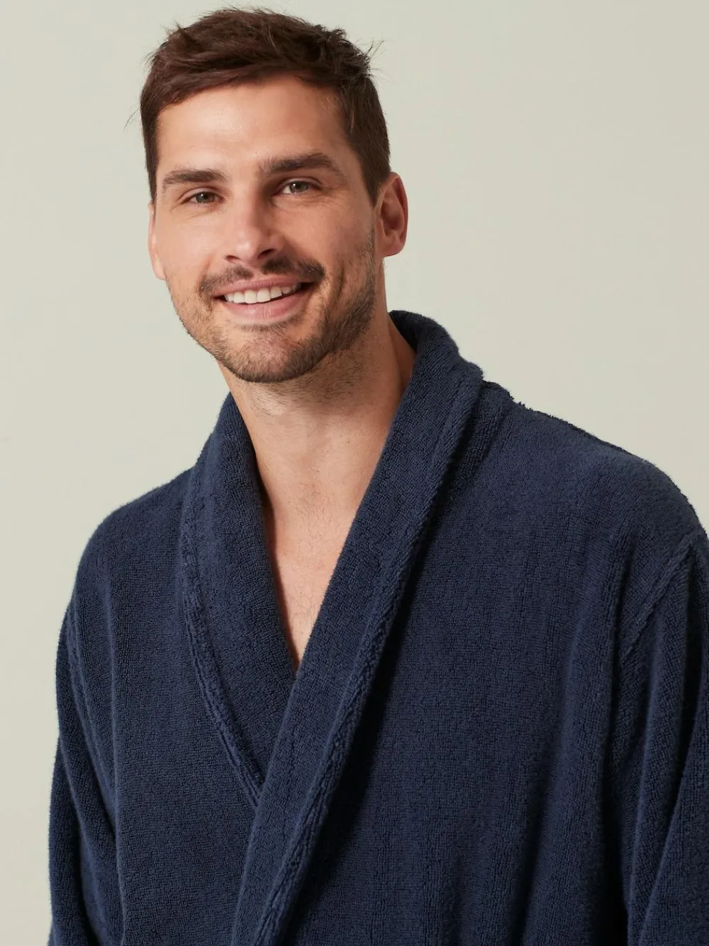 Next Navy Blue Cotton Towelling Dressing Gown^ Bathrobe