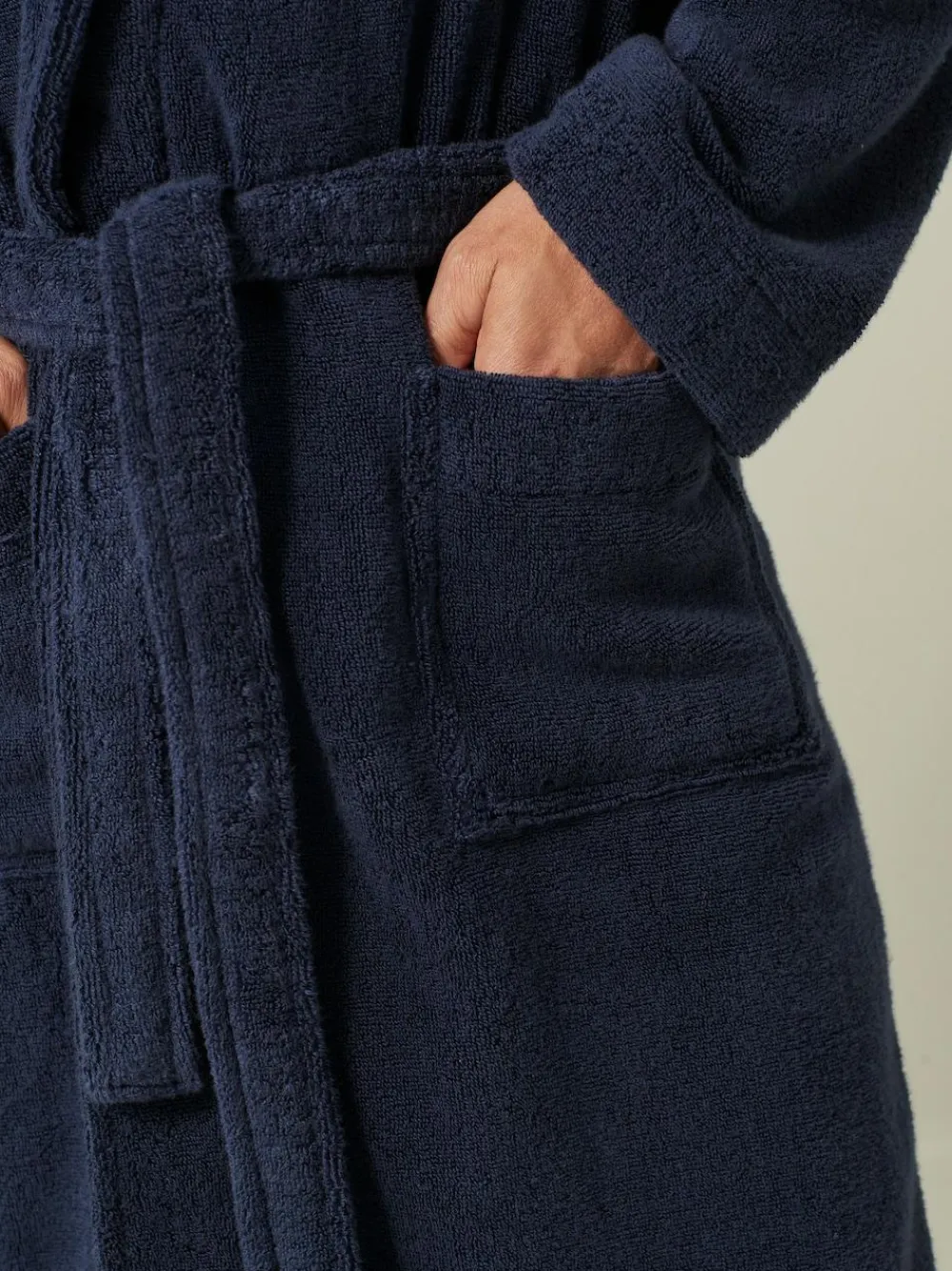 Next Navy Blue Cotton Towelling Dressing Gown^ Bathrobe