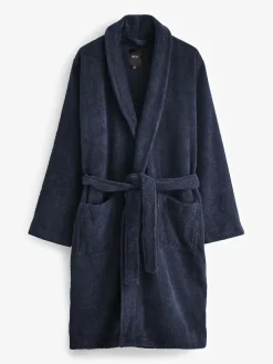 Next Navy Blue Cotton Towelling Dressing Gown^ Bathrobe
