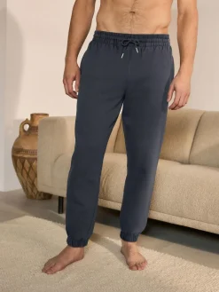 Best Next Cuffed Brushback Heavyweight Open Joggers Navy Blue