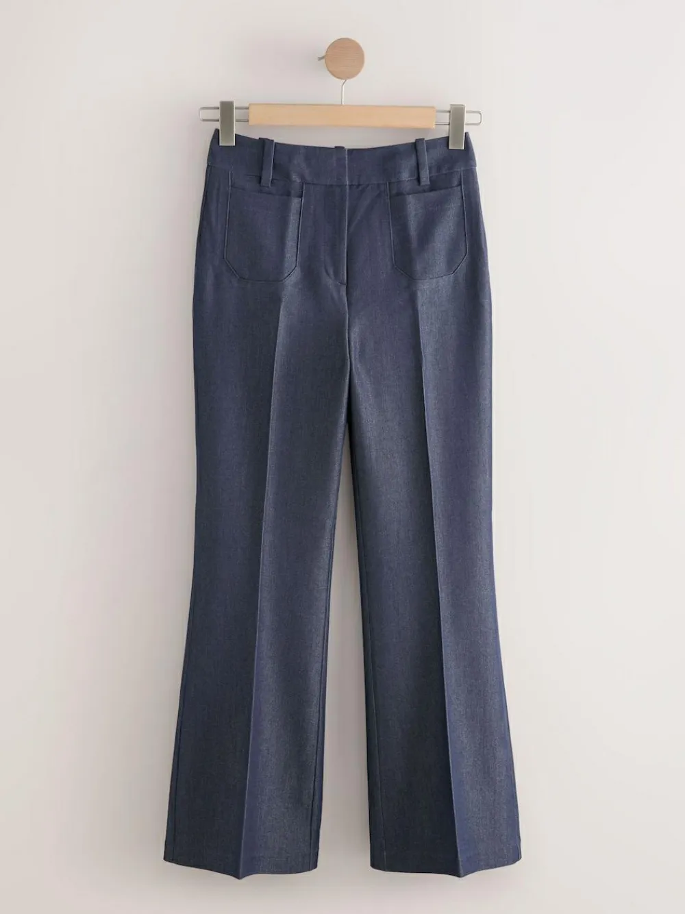 Hot Next Navy Blue Denim Look Slim Flare Trousers