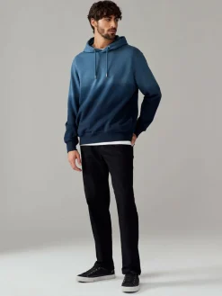 Next Dip Dye Cotton Rich Jersey Hoodie Navy Blue
