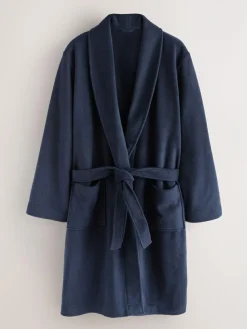 Next Navy Blue Fleece Dressing Gown^ Bathrobe