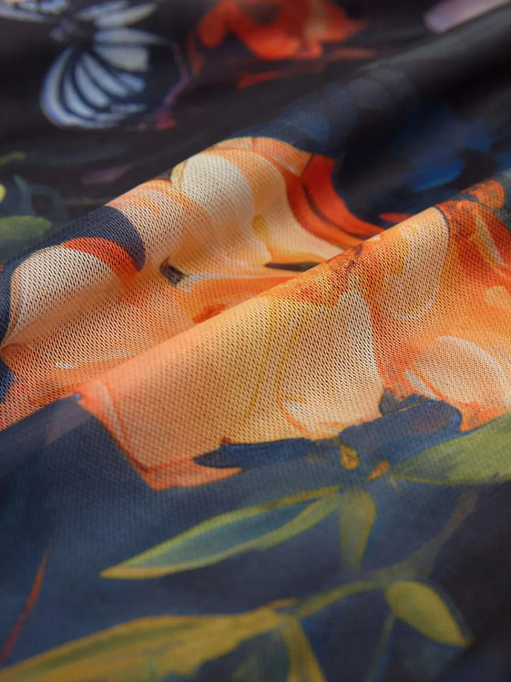 Next Pleated Mesh Print V-Neck Occasion Maxi Dress^Women Occasionwear|Occasion Dresses