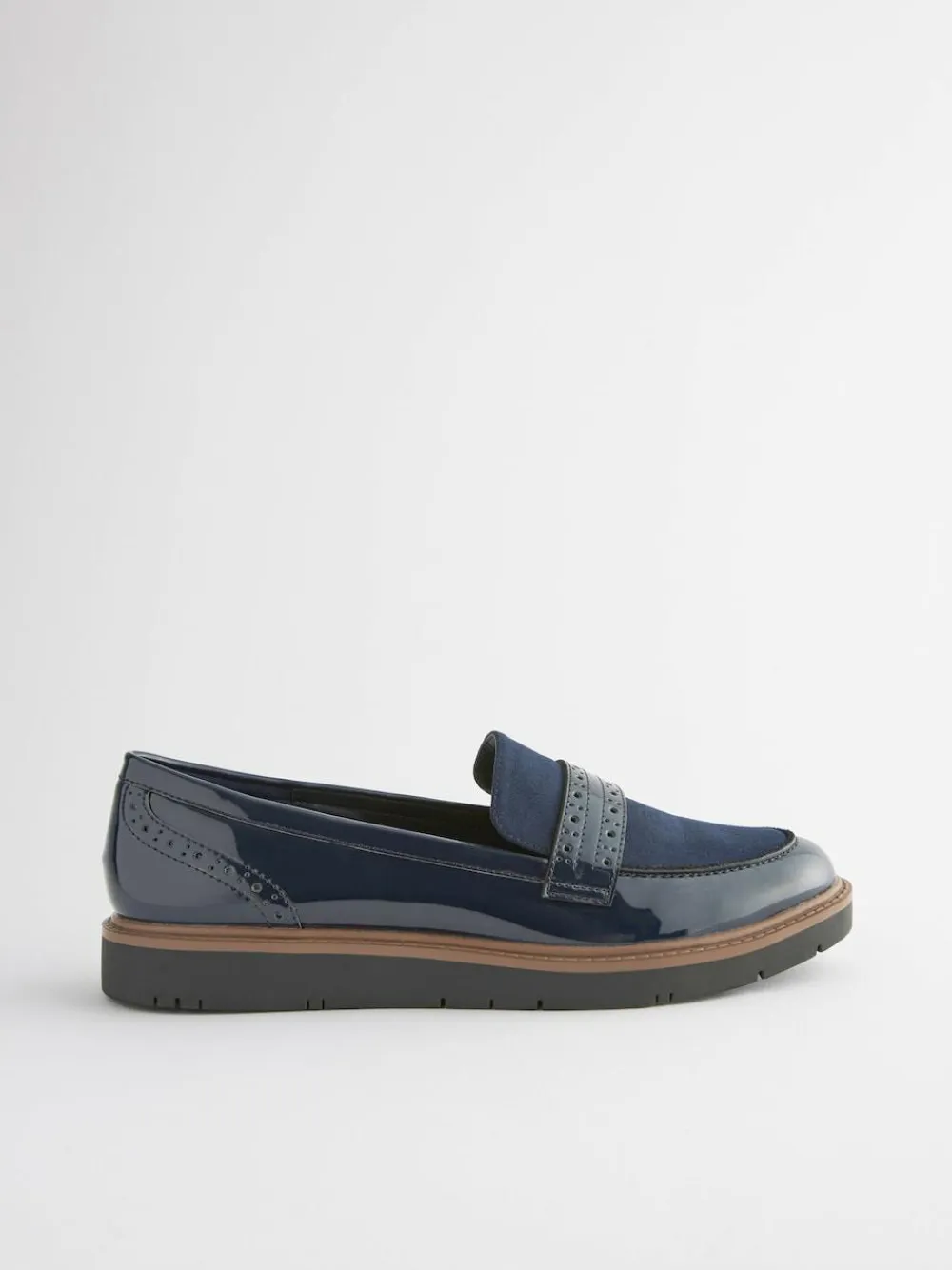 New Next Forever Comfort® Brogue Loafers Navy Blue