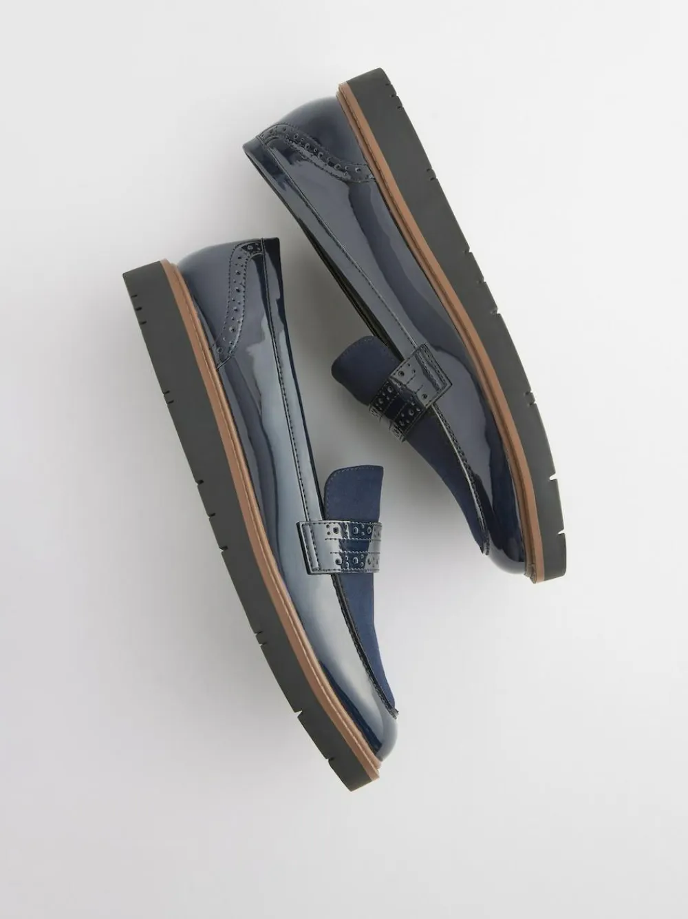 New Next Forever Comfort® Brogue Loafers Navy Blue