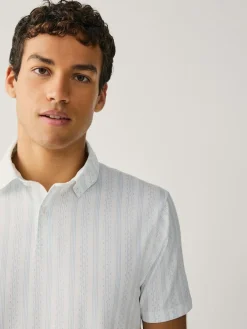 Next Navy Blue Geo Regular Fit Short Sleeve Jersey Polo Shirts 3 Pack^ Tops & T-Shirts