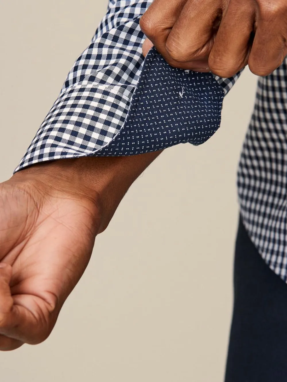 Clearance Next Navy Blue Gingham Regular Fit Easy Iron Button Down Oxford Shirt