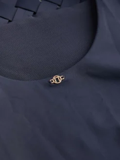 Discount Next Navy Blue High Neck Lattice Tummy Control Swimsuit