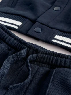 Hot Next Navy Blue Jersey Letterman Jacket and Trousers Set (3mths-7yrs)