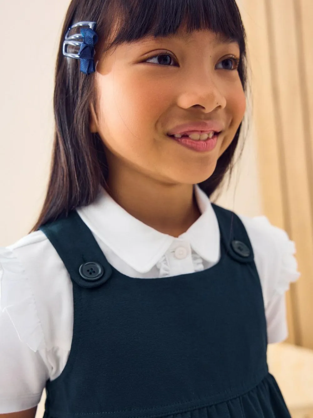 Sale Next Jersey Stretch Pinafore School Dress (3-14yrs) Navy Blue