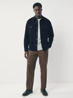 Next Navy Blue Jersey Twill Popper Shacket^ Occasionwear|Coats & Jackets