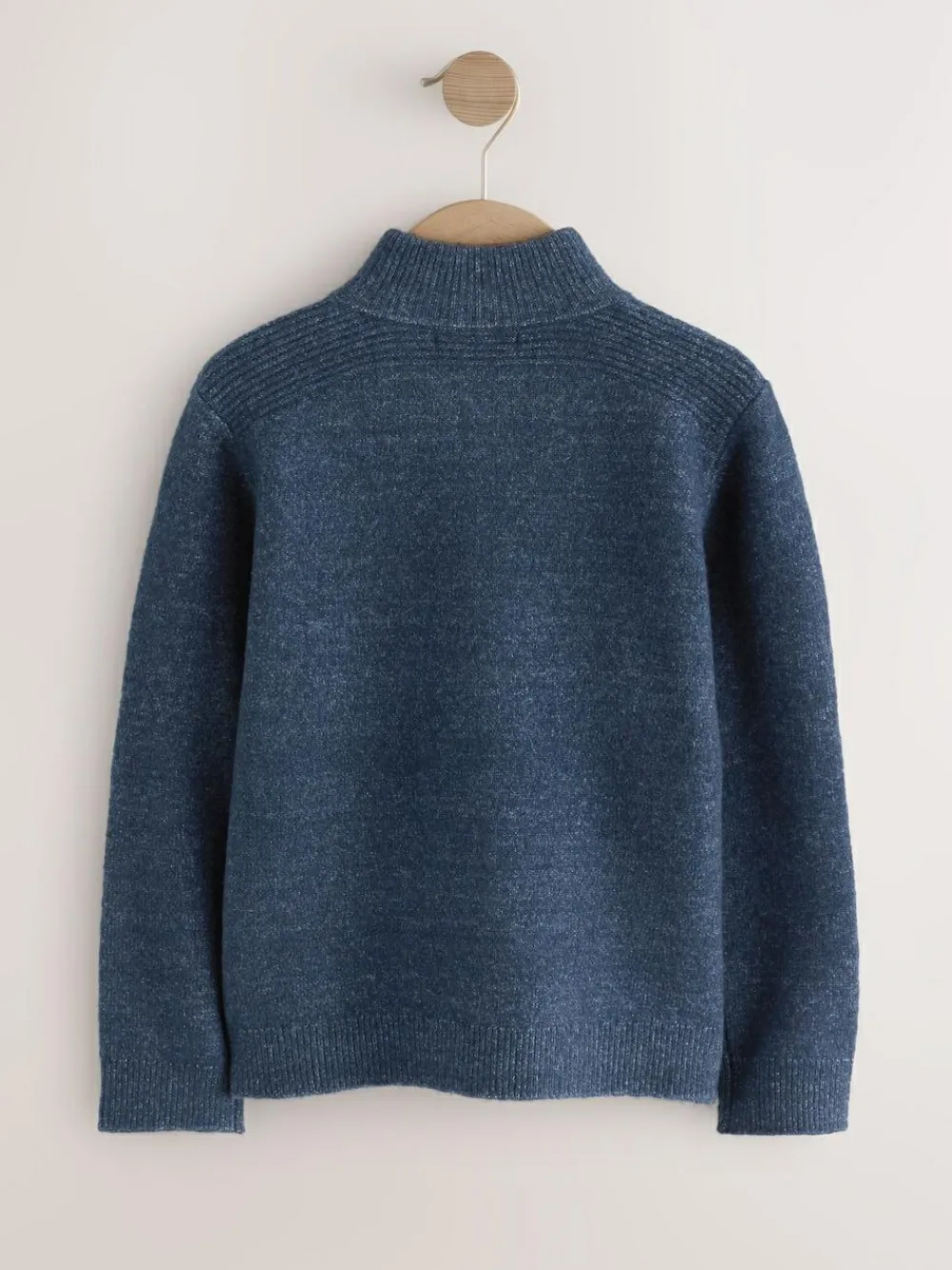 New Next Knitted Zip Neck Jumper (3-16yrs) Navy Blue
