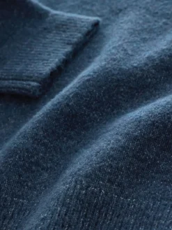 New Next Knitted Zip Neck Jumper (3-16yrs) Navy Blue