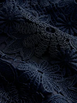 Next Navy Blue Lace Bandeau Midi Dress^Women Occasion Dresses|Midi Dresses