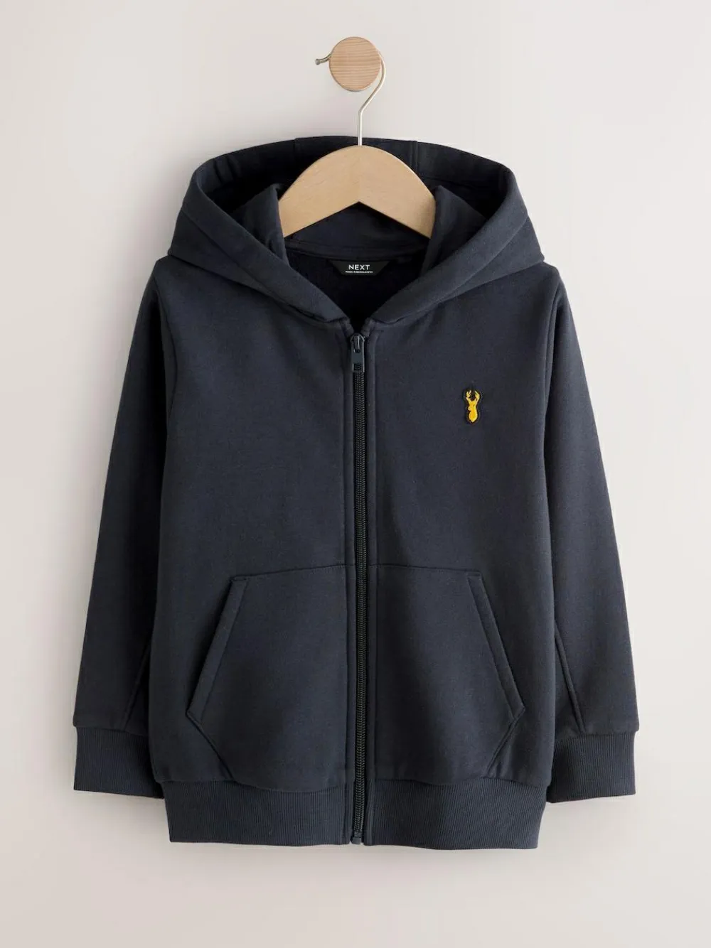 New Next Logo Zip Through Hoodie (3-16yrs) Navy Blue