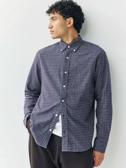 Next Navy Blue Long Sleeve Check Shirt^ Shirts