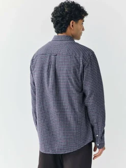 Next Navy Blue Long Sleeve Check Shirt^ Shirts