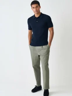 Next Muscle Fit Cotton Rich Short Sleeve Knit Polo Shirt^ Tops & T-Shirts|Knitwear