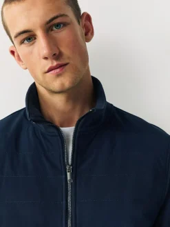 Best Next Non-Hooded Hybrid Full Zip Jacket Navy Blue