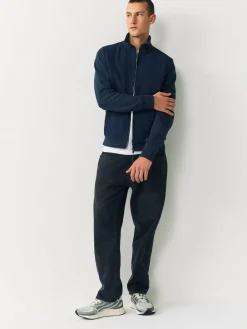 Best Next Non-Hooded Hybrid Full Zip Jacket Navy Blue