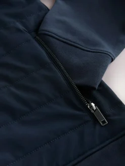 Best Next Non-Hooded Hybrid Full Zip Jacket Navy Blue