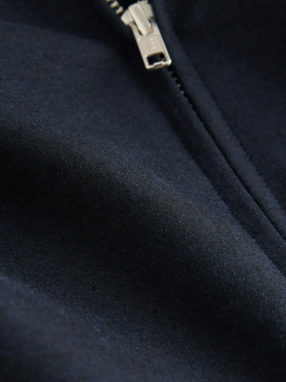 Hot Next Premium Smart Funnel Neck Zip Through With Wool Navy Blue
