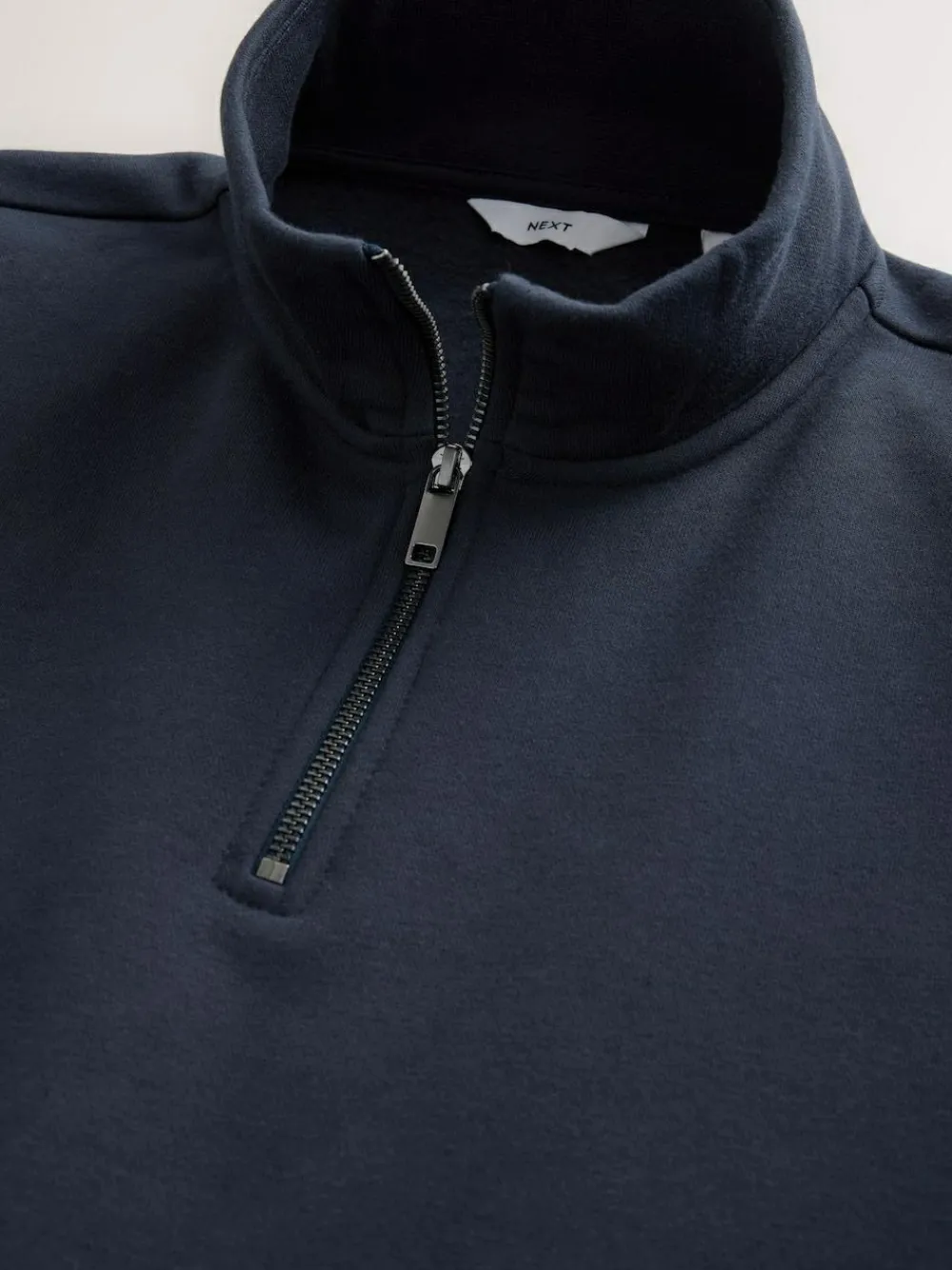 Next Navy Blue Quarter Zip Cotton Rich Jersey Sweatshirt^ Nightwear|Sweatshirts & Hoodies