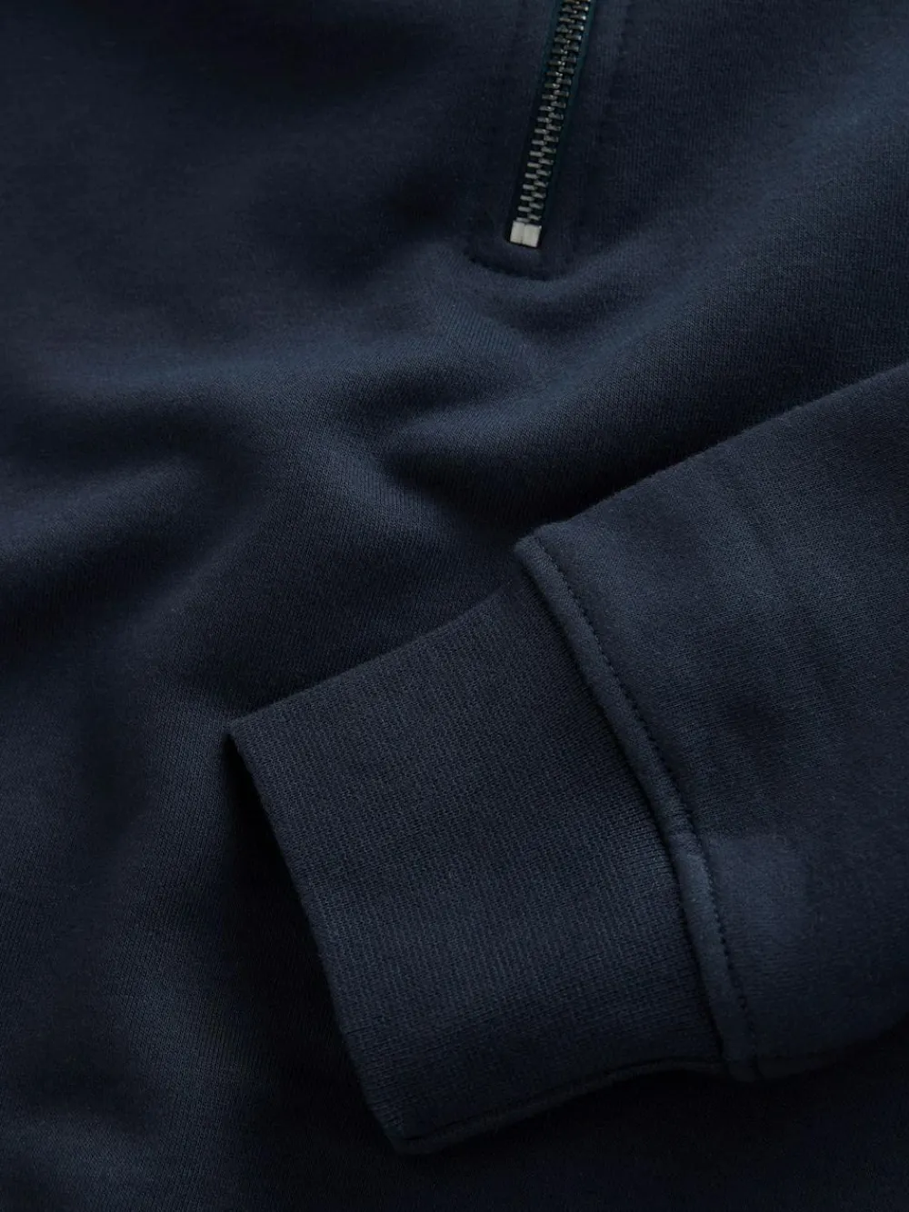 Next Navy Blue Quarter Zip Cotton Rich Jersey Sweatshirt^ Nightwear|Sweatshirts & Hoodies