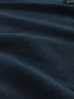 Next Navy Blue Regular Fit Cotton Rich Long Sleeve Knitted Polo Shirt^ Tops & T-Shirts|Knitwear