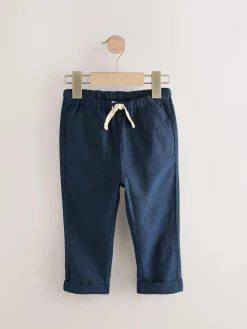 Next Regular Fit Linen Blend Pull on Trousers (3mths-7yrs)^BOY Pants & Leggings|Joggers