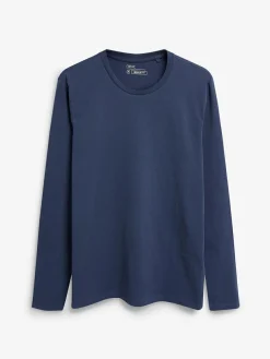 Next Navy Blue Regular Fit Long Sleeve Crew Neck T-Shirt^ Nightwear|Tops & T-Shirts