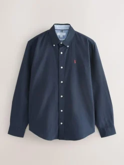 Next Navy Blue Regular Fit Long Sleeve Oxford Shirt^ Occasionwear|Shirts