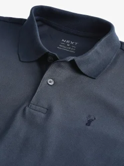 Clearance Next Navy Blue Regular Fit Long Sleeve Pique Polo Shirt