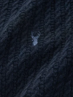 Best Next Navy Blue Regular Fit Mini Cable Mock Shirt Jumper