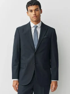 Next Regular Fit Motionflex Puppytooth Texture Suit Jacket^ Blue Suits