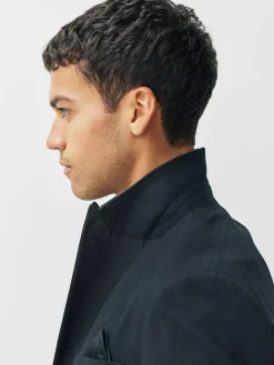 Next Regular Fit Motionflex Puppytooth Texture Suit Jacket^ Blue Suits