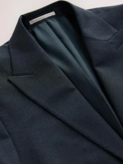 Next Regular Fit Motionflex Puppytooth Texture Suit Jacket^ Blue Suits