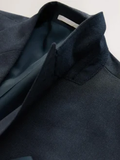 Next Regular Fit Motionflex Puppytooth Texture Suit Jacket^ Blue Suits